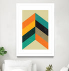 Mid Century Chevron by Studio North on GIANT ART - orange digital drawing