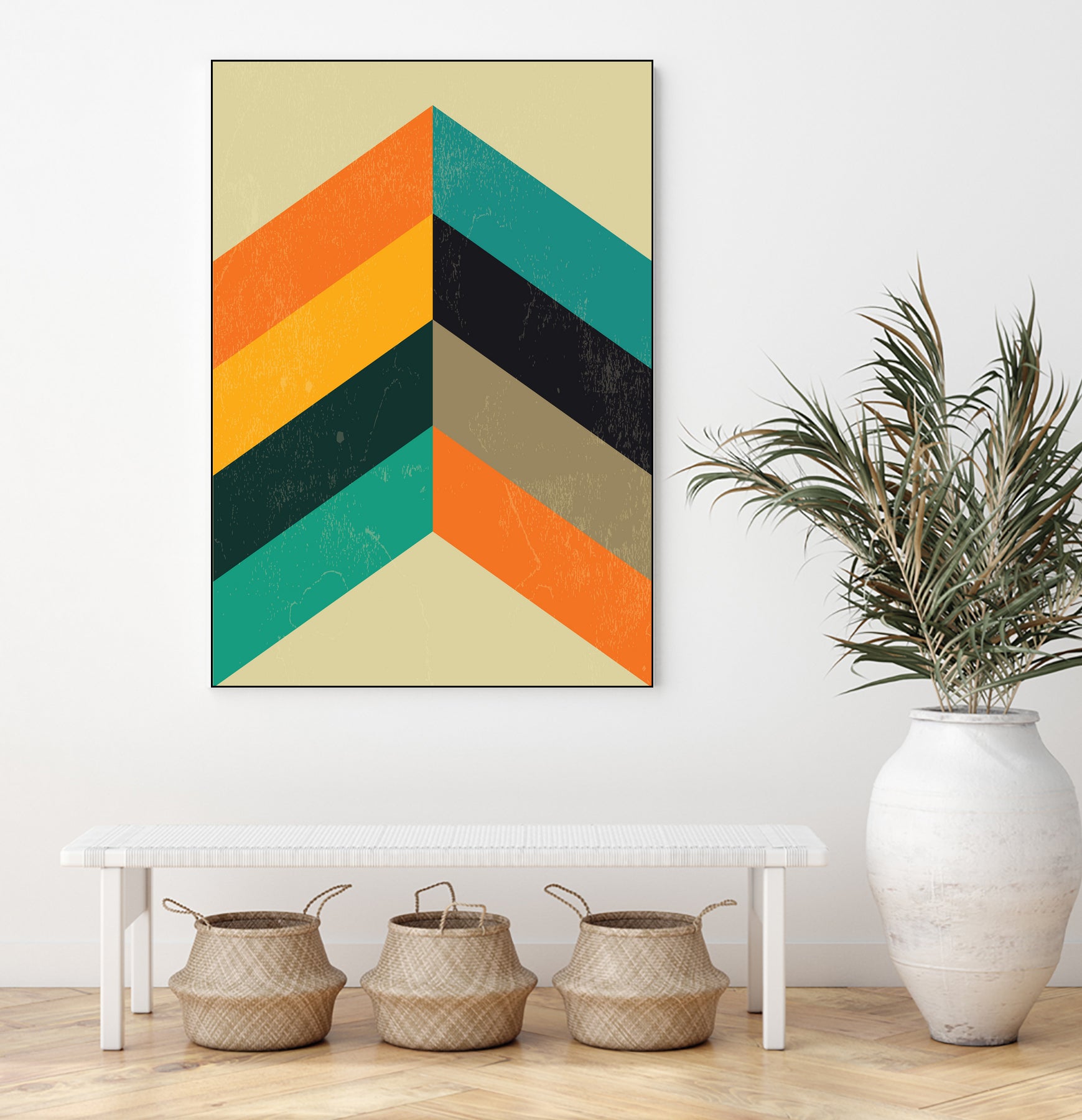 Mid Century Chevron by Studio North on GIANT ART - orange digital drawing