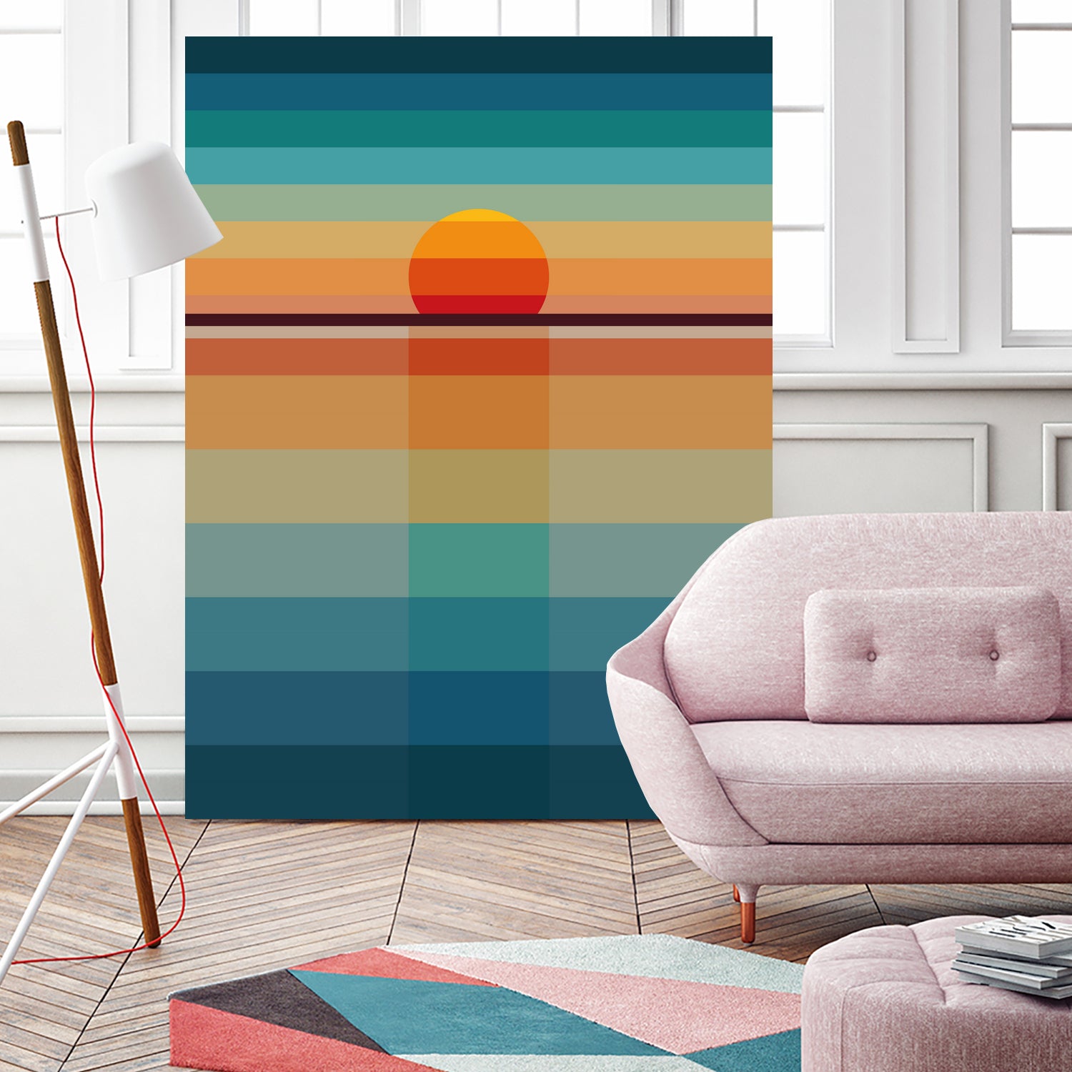 Geometric Sunset by Roland Bánrévi on GIANT ART - yellow vector illustration