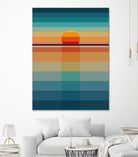 Geometric Sunset by Roland Bánrévi on GIANT ART - yellow vector illustration