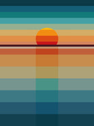 Geometric Sunset by Roland Bánrévi on GIANT ART - yellow vector illustration