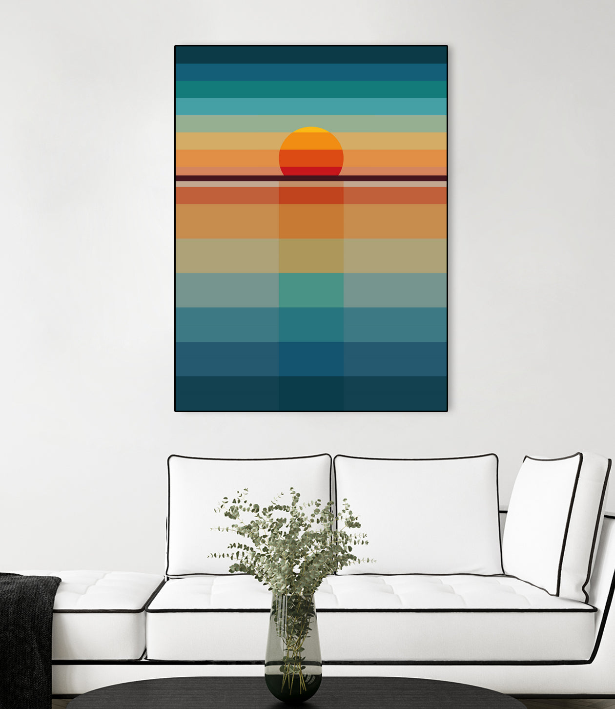 Geometric Sunset by Roland Bánrévi on GIANT ART - yellow vector illustration