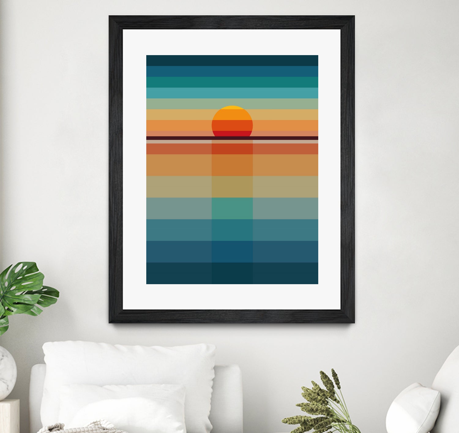 Geometric Sunset by Roland Bánrévi on GIANT ART - yellow vector illustration