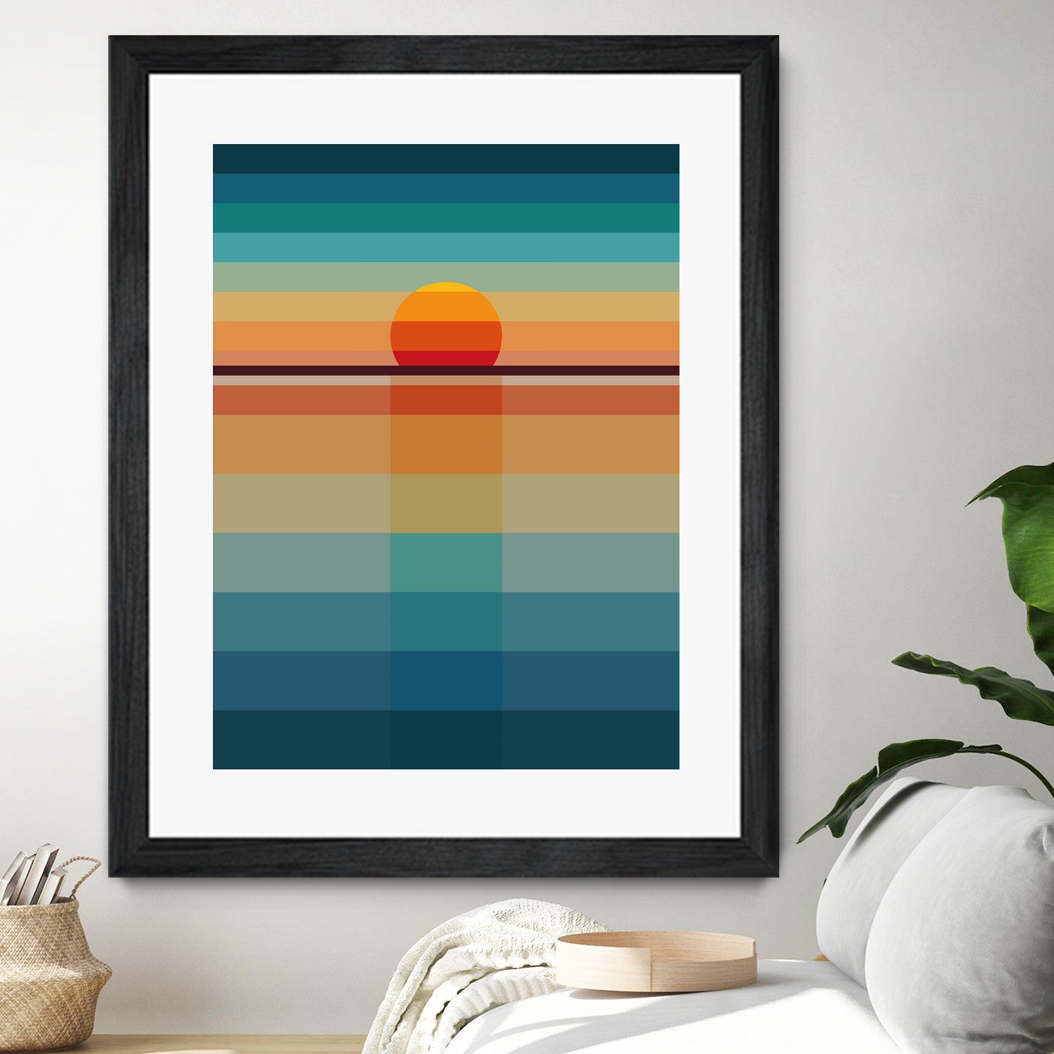 Geometric Sunset by Roland Bánrévi on GIANT ART - yellow vector illustration