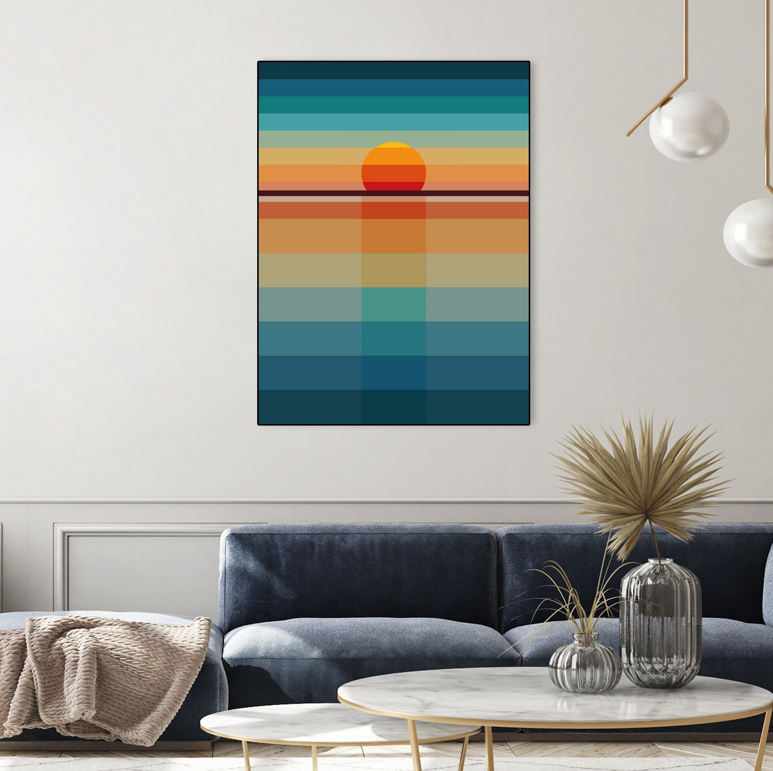 Geometric Sunset by Roland Bánrévi on GIANT ART - yellow vector illustration