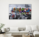 Marvel and DC Superheroes Lunch Atop A Skyscraper by Dan Avenell on GIANT ART - red digital painting