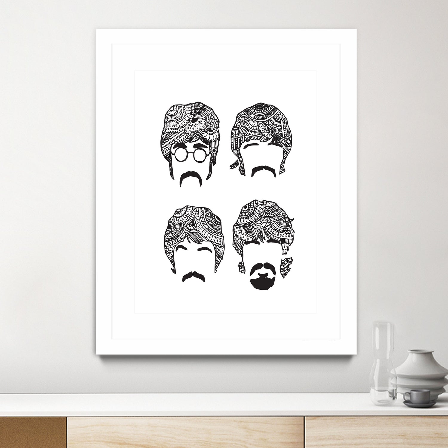 Beatles Mehendi by Candelaria Undurraga on GIANT ART - white digital drawing