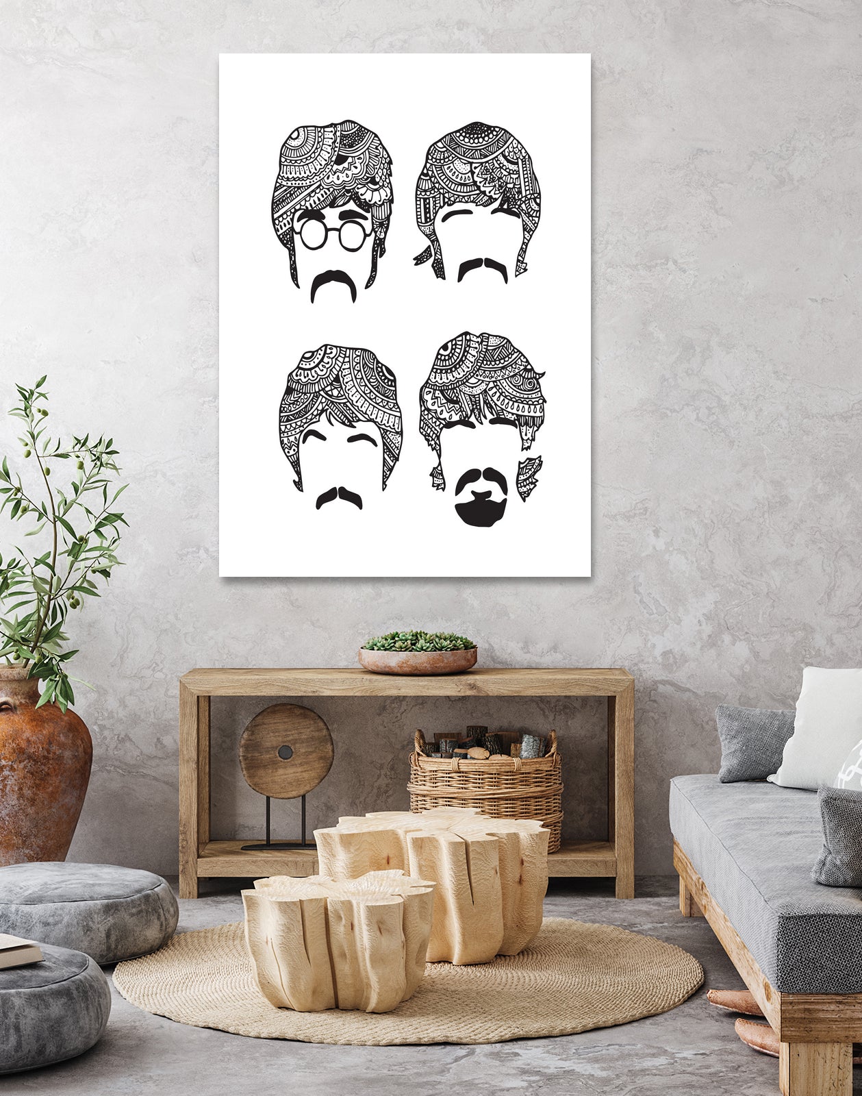 Beatles Mehendi by Candelaria Undurraga on GIANT ART - white digital drawing