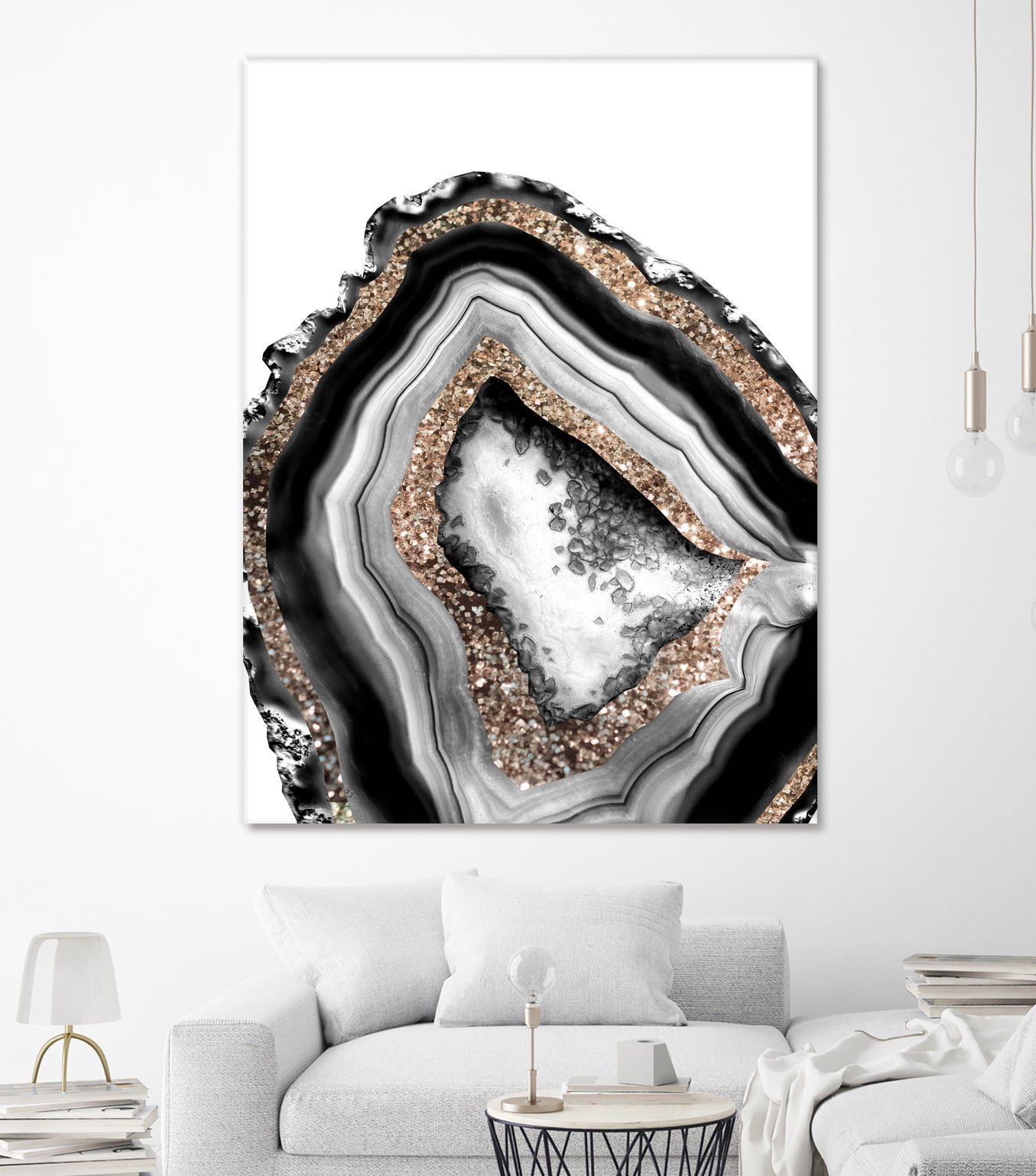 Agate Gold Glitter Glam #1 #gem #decor #art by Anita & Bella Jantz on GIANT ART - gray photo illustration