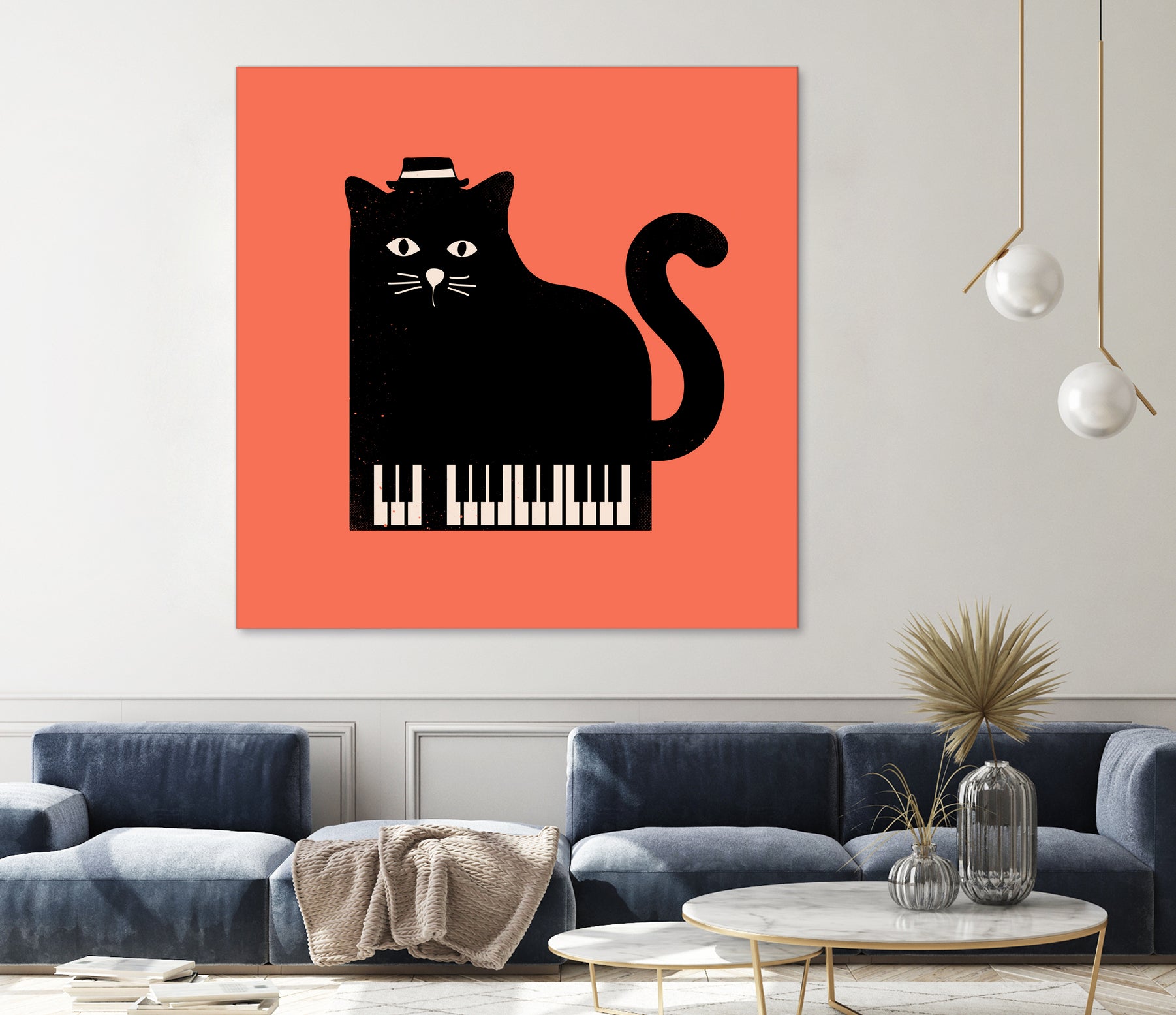 Cool Cat on Piano by Budi Satria Kompoi on GIANT ART - mixed media