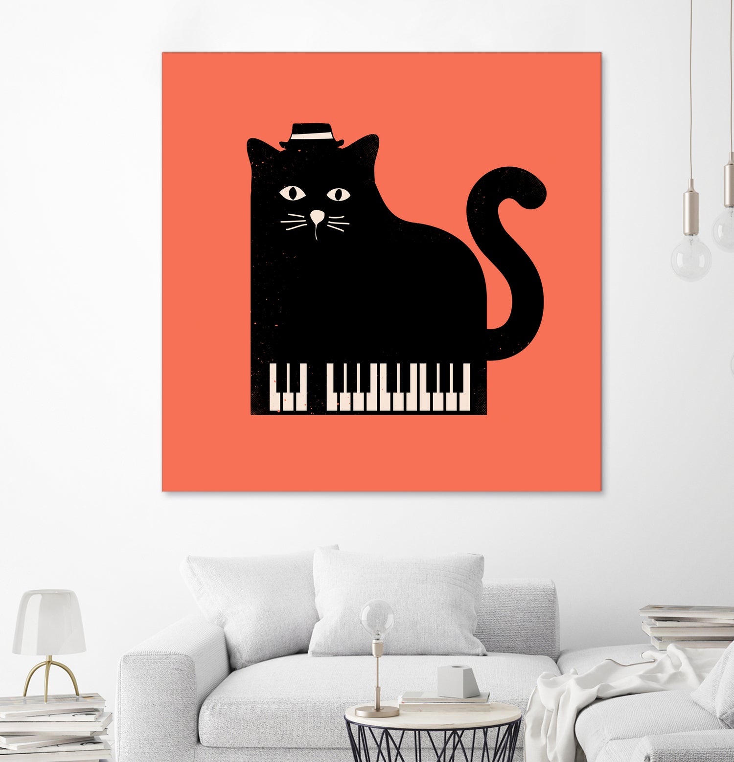 Cool Cat on Piano by Budi Satria Kompoi on GIANT ART - mixed media