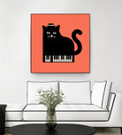 Cool Cat on Piano by Budi Satria Kompoi on GIANT ART - mixed media