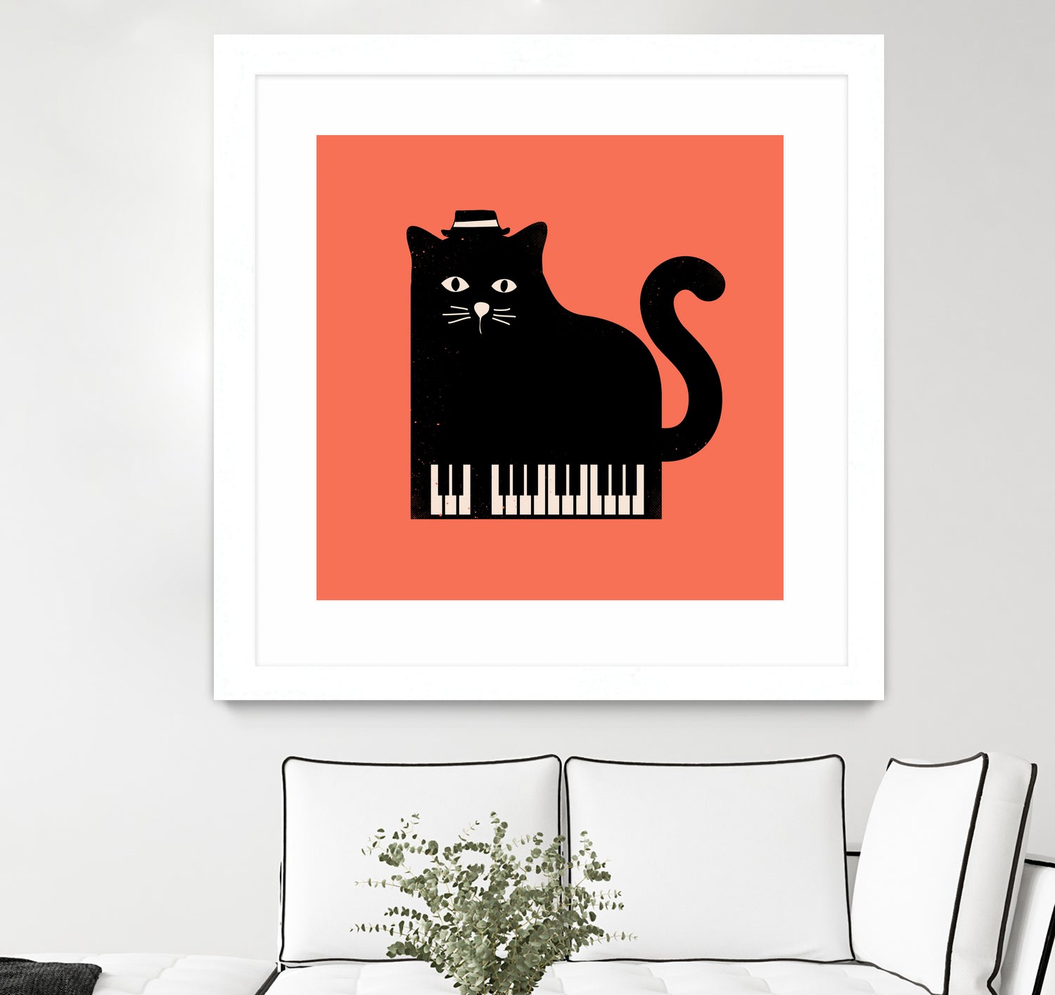 Cool Cat on Piano by Budi Satria Kompoi on GIANT ART - mixed media