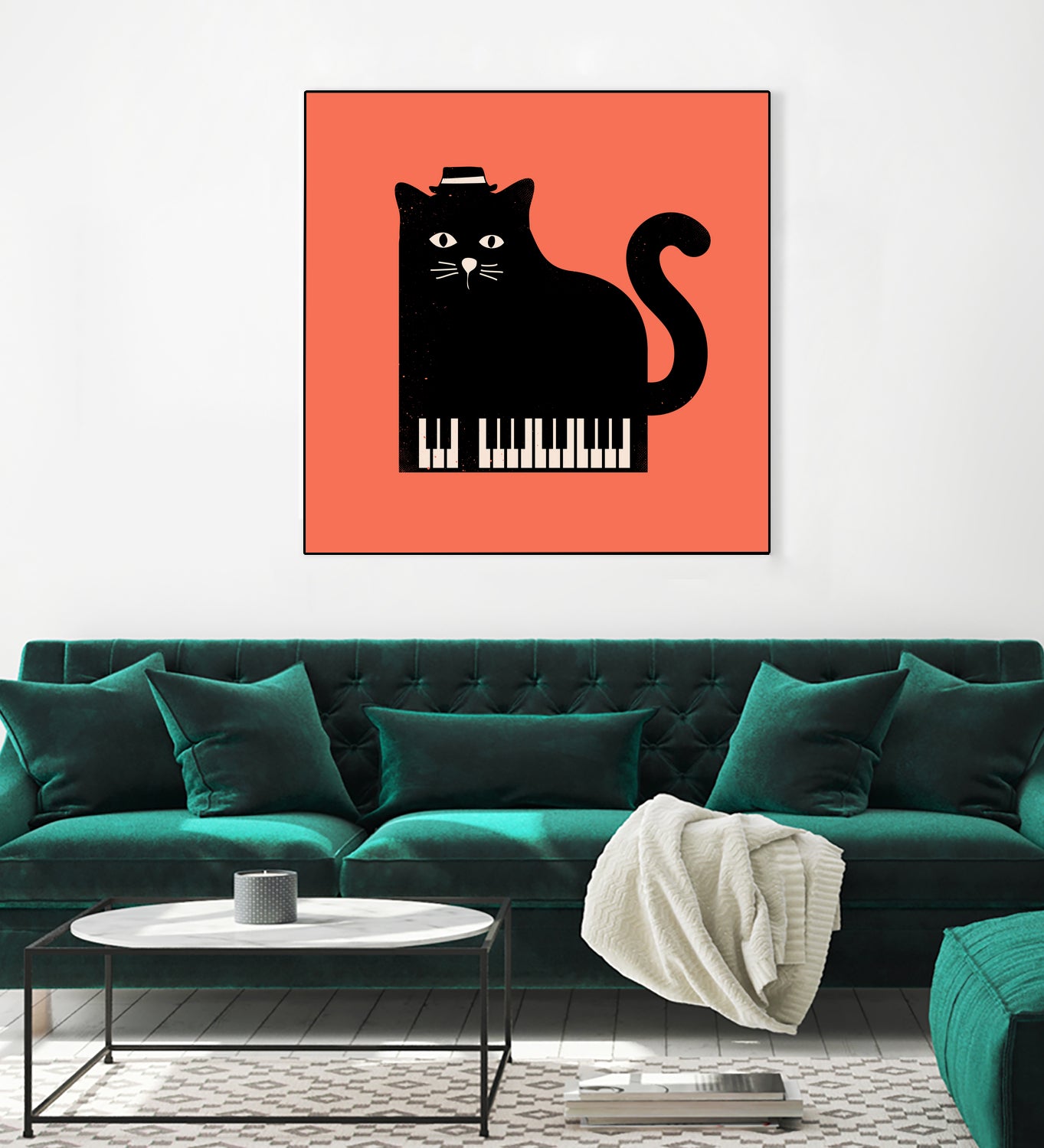 Cool Cat on Piano by Budi Satria Kompoi on GIANT ART - mixed media