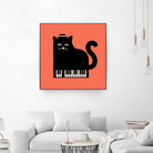 Cool Cat on Piano by Budi Satria Kompoi on GIANT ART - mixed media