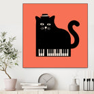 Cool Cat on Piano by Budi Satria Kompoi on GIANT ART - mixed media