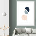 Abstract Study Blush and Navy Blue II by Studio North on GIANT ART - pink digital painting