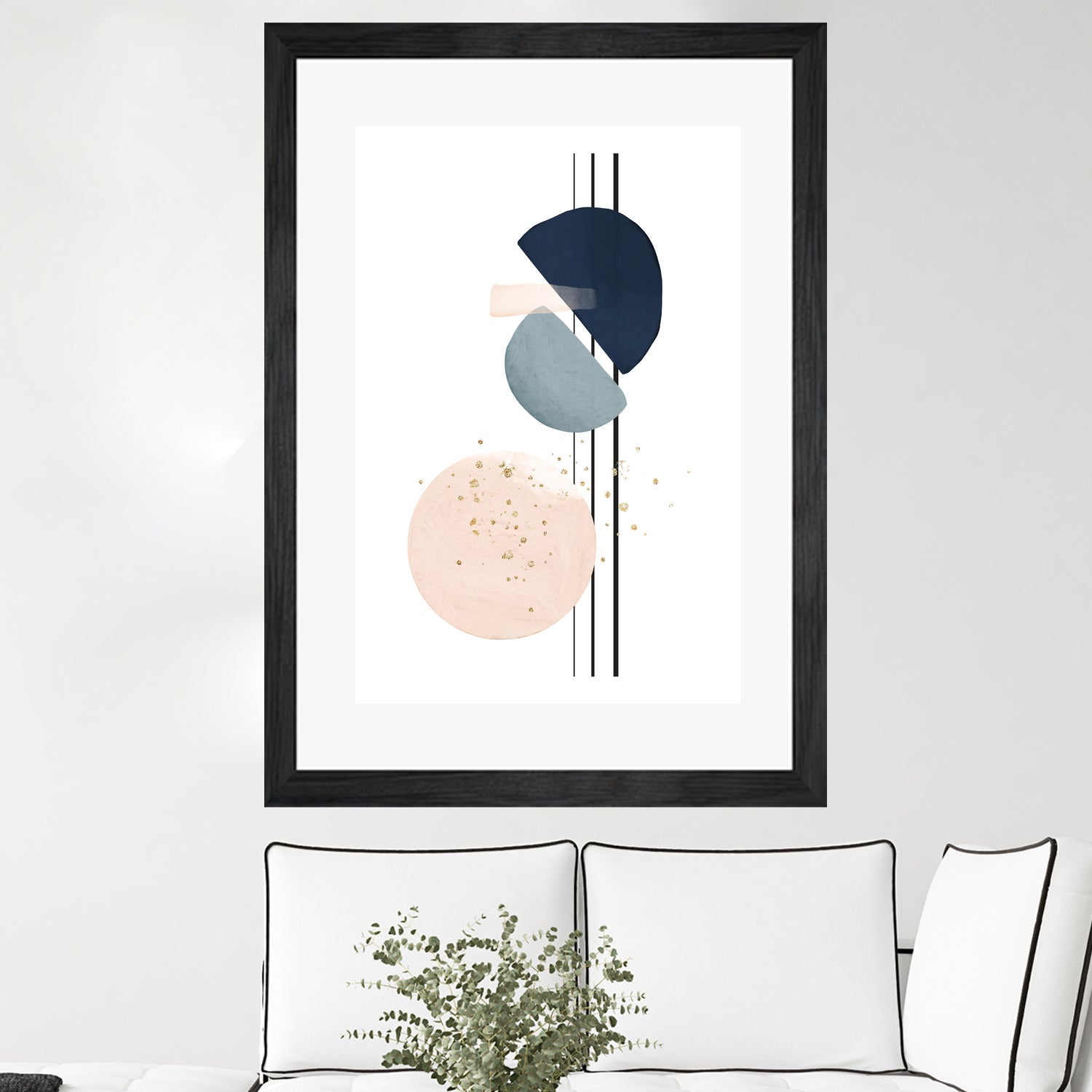 Abstract Study Blush and Navy Blue II by Studio North on GIANT ART - pink digital painting