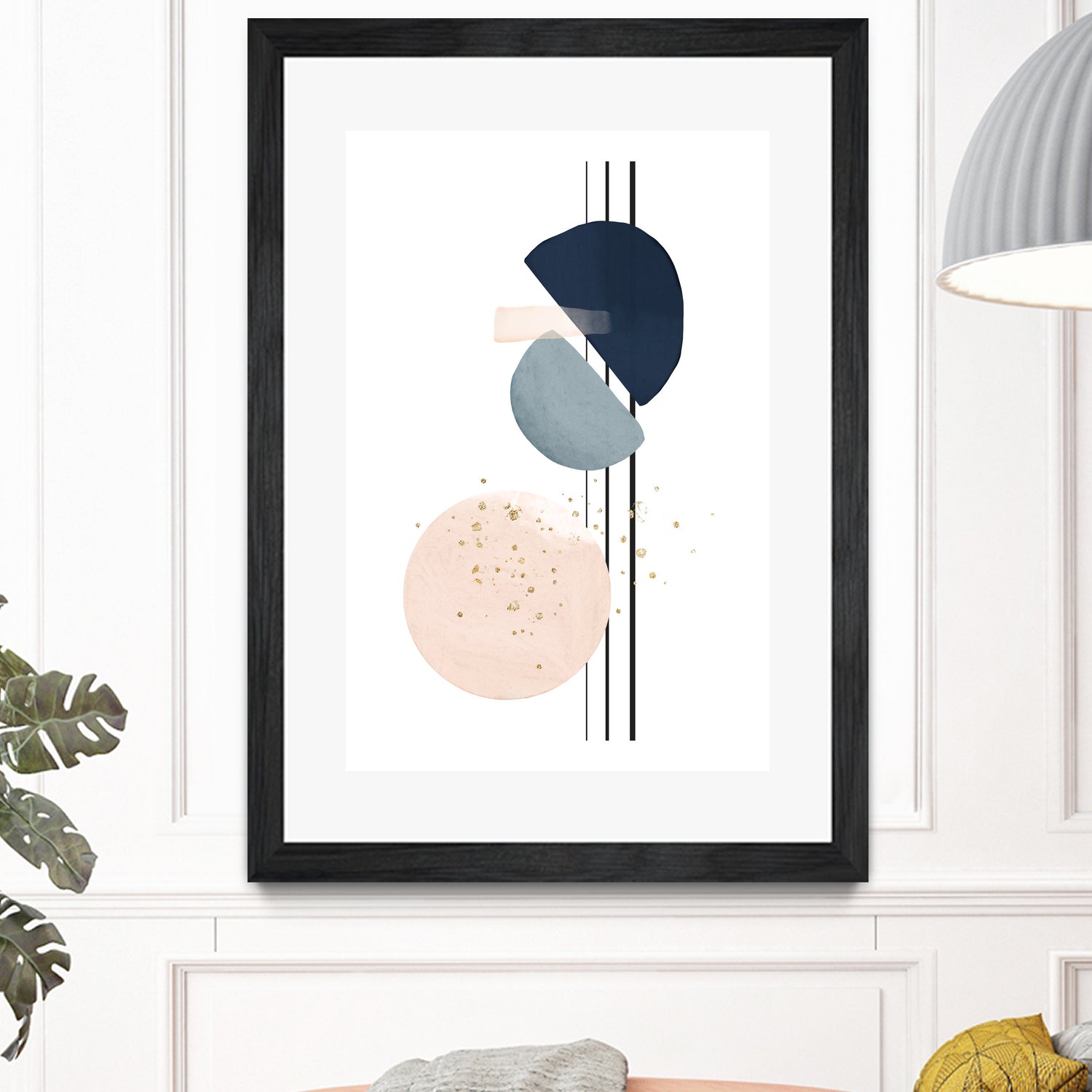 Abstract Study Blush and Navy Blue II by Studio North on GIANT ART - pink digital painting