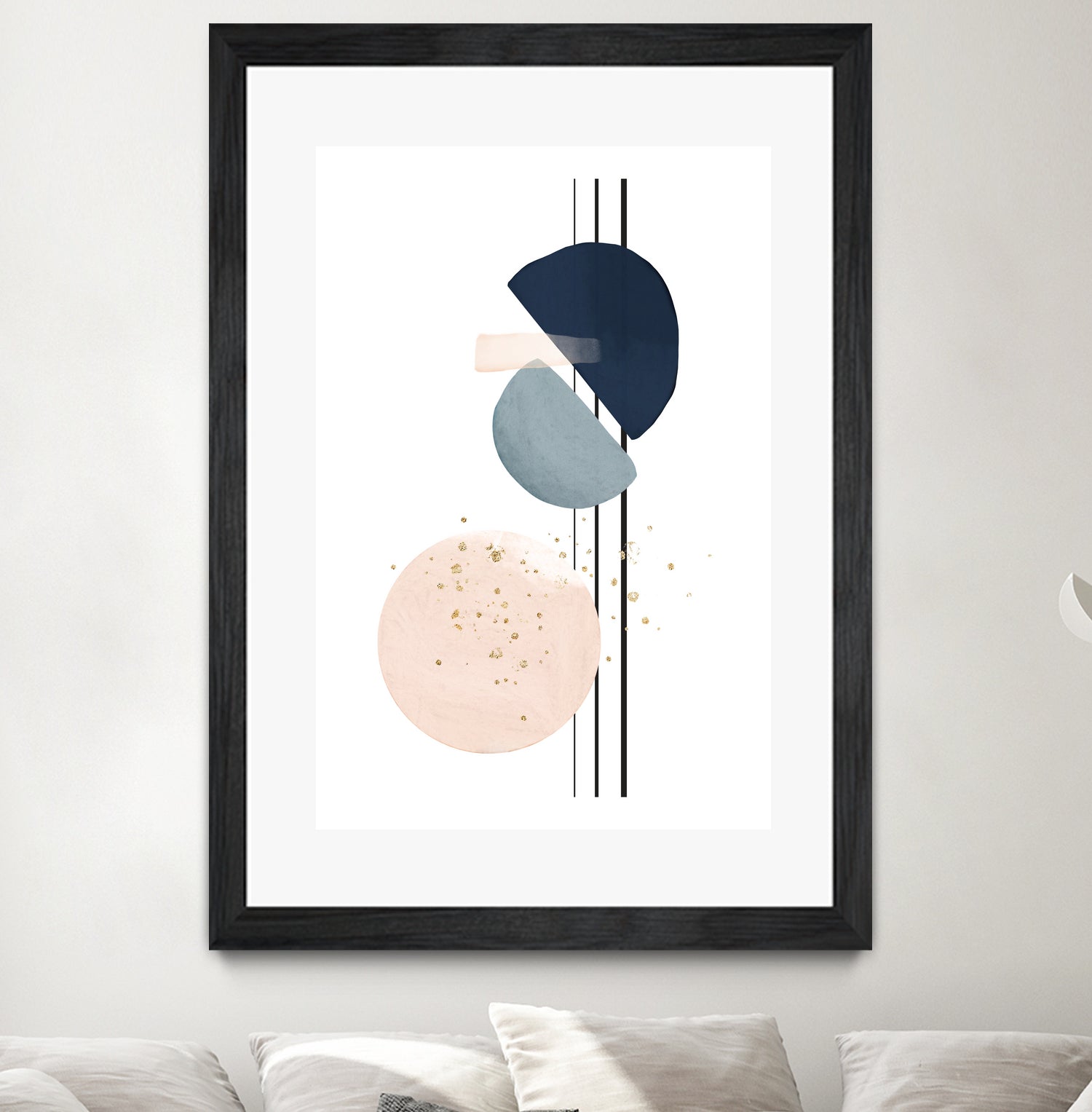 Abstract Study Blush and Navy Blue II by Studio North on GIANT ART - pink digital painting