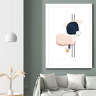 Abstract Study Blush and Navy Blue by Studio North on GIANT ART - pink digital painting