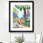 Fox in The Garden | Animals Wildlife Botanical Nature by Uma Gokhale on GIANT ART - orange digital painting