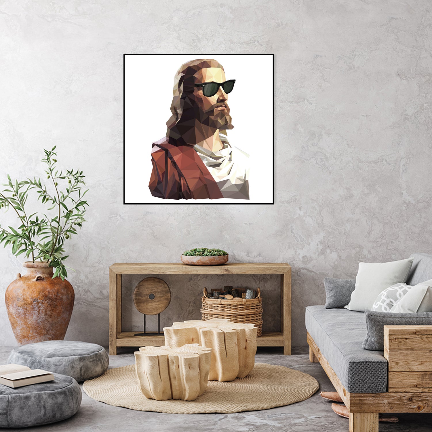 Jesus Born to be Cool by Gabriel Ruiz on GIANT ART - brown photo illustration