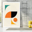 Mid Century Modern Abstract Pop, Retro Style by Studio North on GIANT ART - orange digital drawing