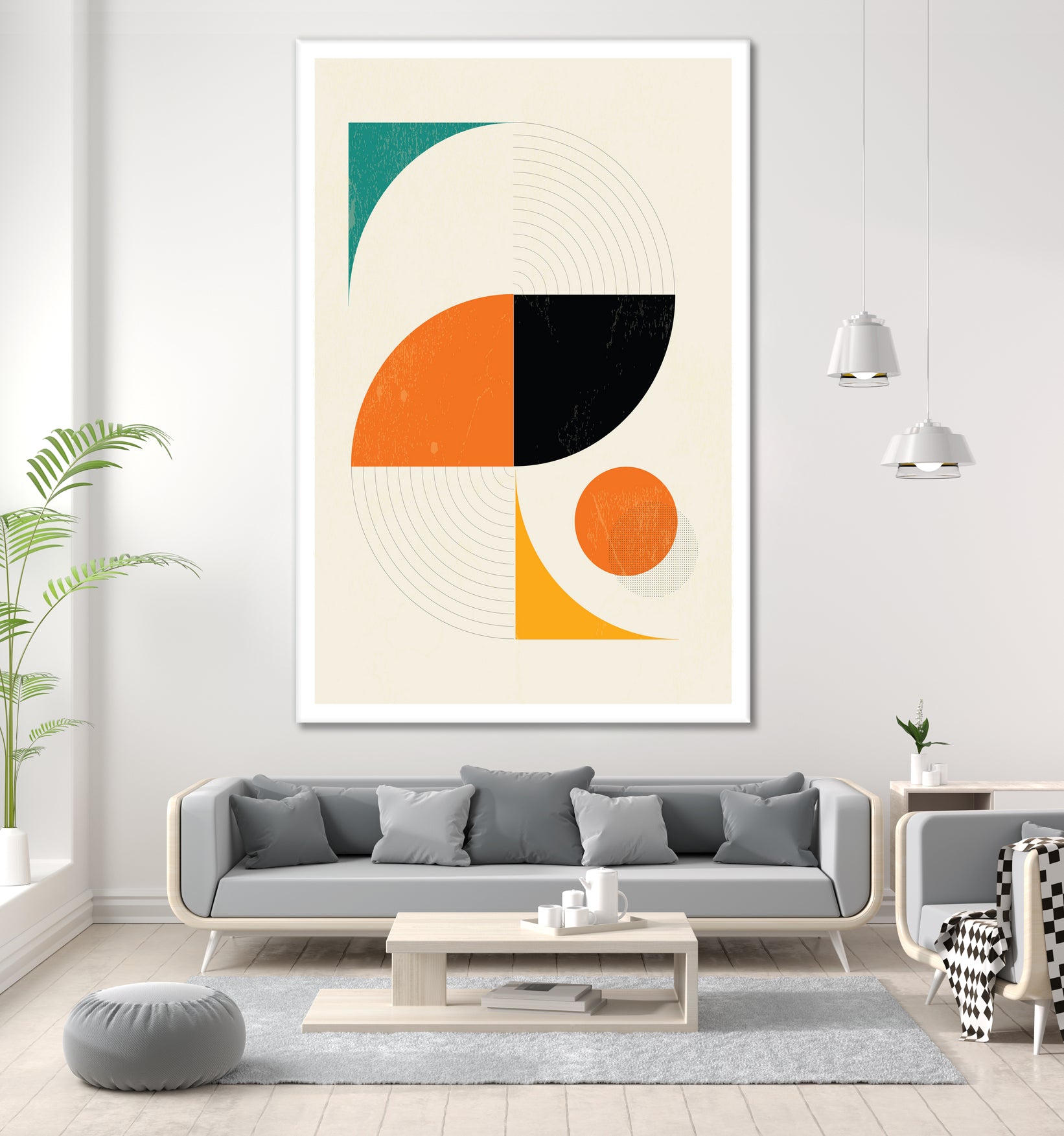 Mid Century Modern Abstract Pop, Retro Style by Studio North on GIANT ART - orange digital drawing