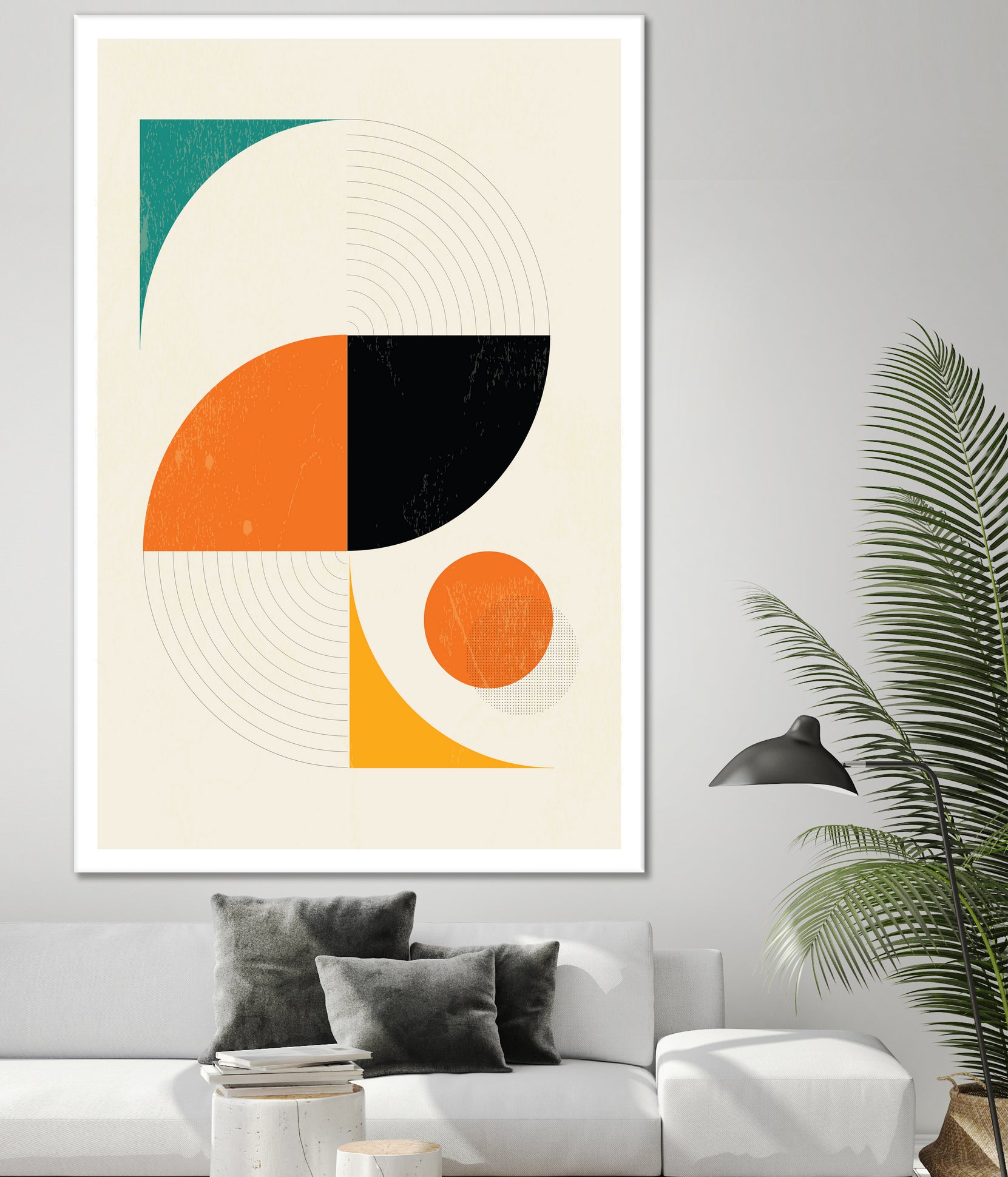 Mid Century Modern Abstract Pop, Retro Style by Studio North on GIANT ART - orange digital drawing