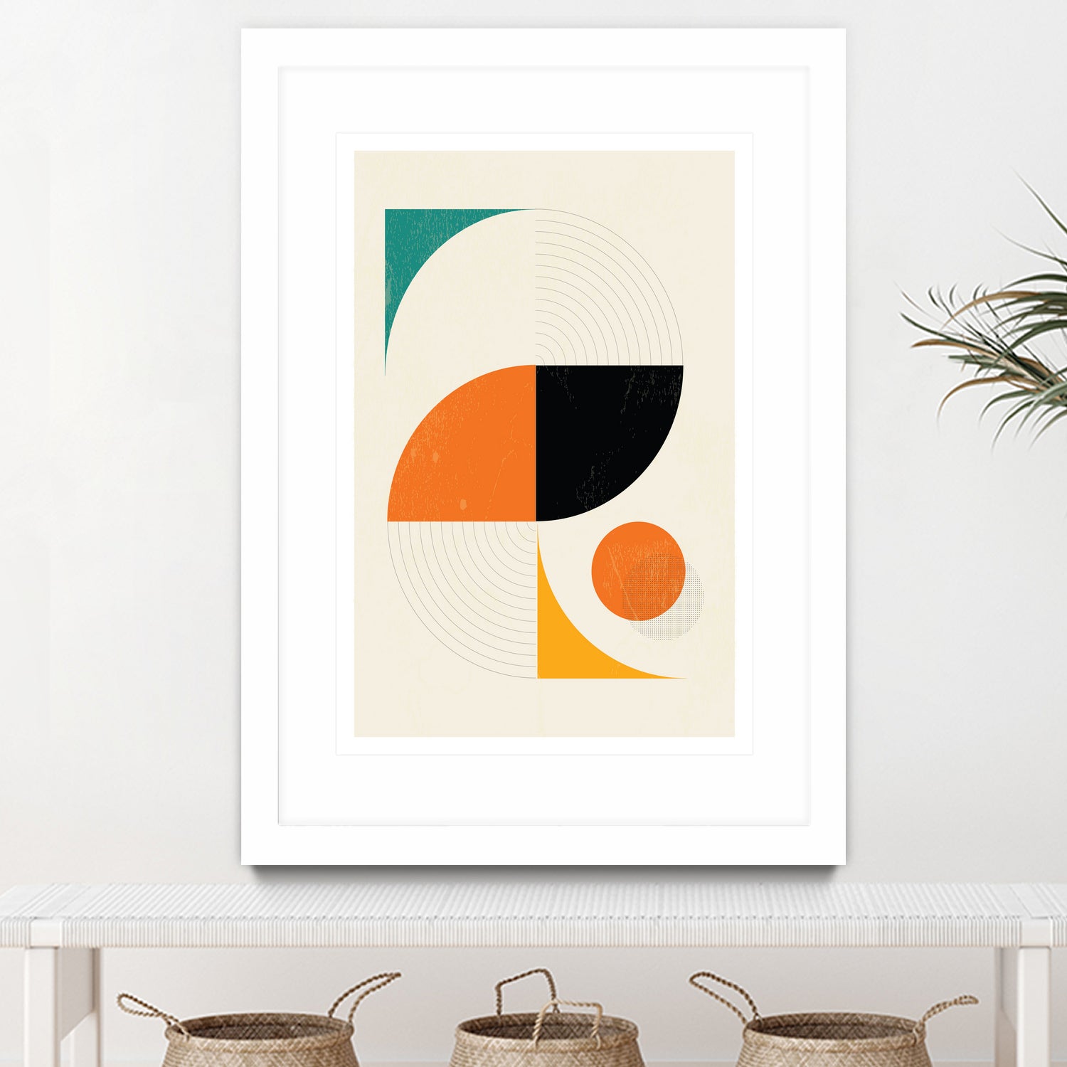 Mid Century Modern Abstract Pop, Retro Style by Studio North on GIANT ART - orange digital drawing