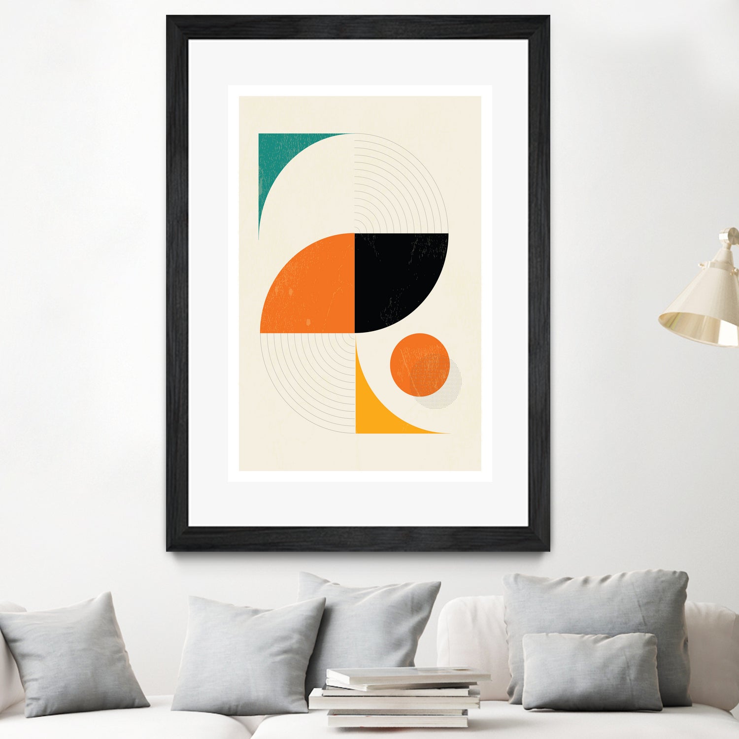 Mid Century Modern Abstract Pop, Retro Style by Studio North on GIANT ART - orange digital drawing