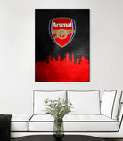 Arsenal FC Skyline by Adrian Baldovino on GIANT ART - red vector illustration