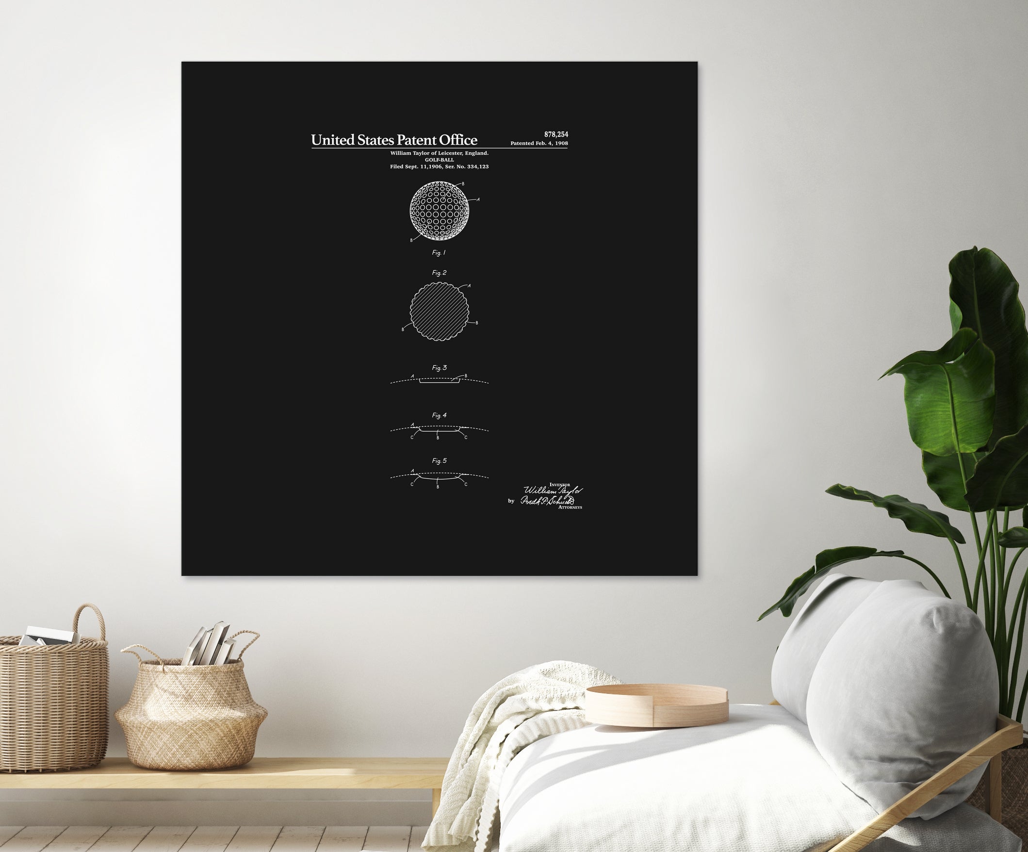 Golf Ball Patent - Black by Finlay McNevin on GIANT ART - black typography