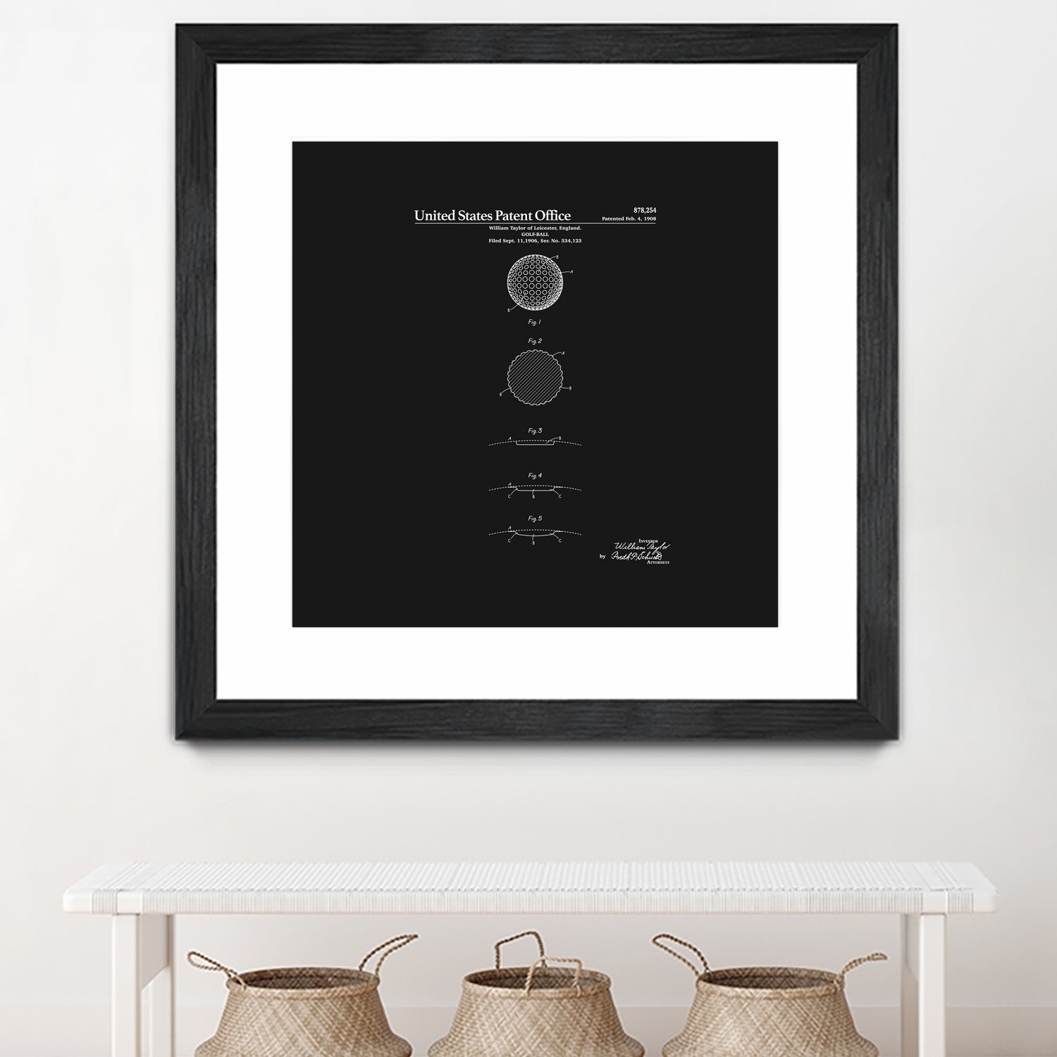 Golf Ball Patent - Black by Finlay McNevin on GIANT ART - black typography