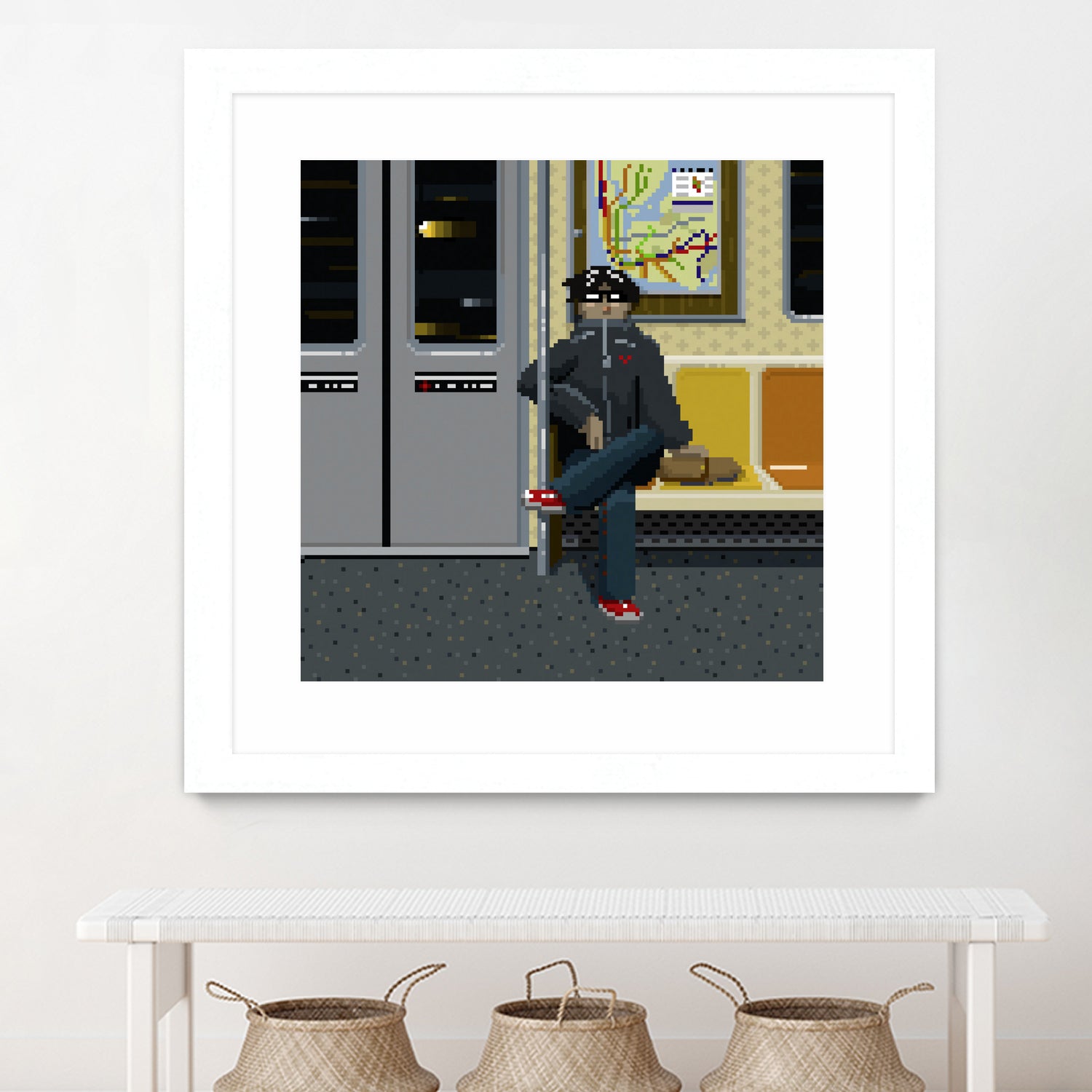 NYC Subway Portrait 001 by Christopher Pace on GIANT ART - fuchsia digital drawing