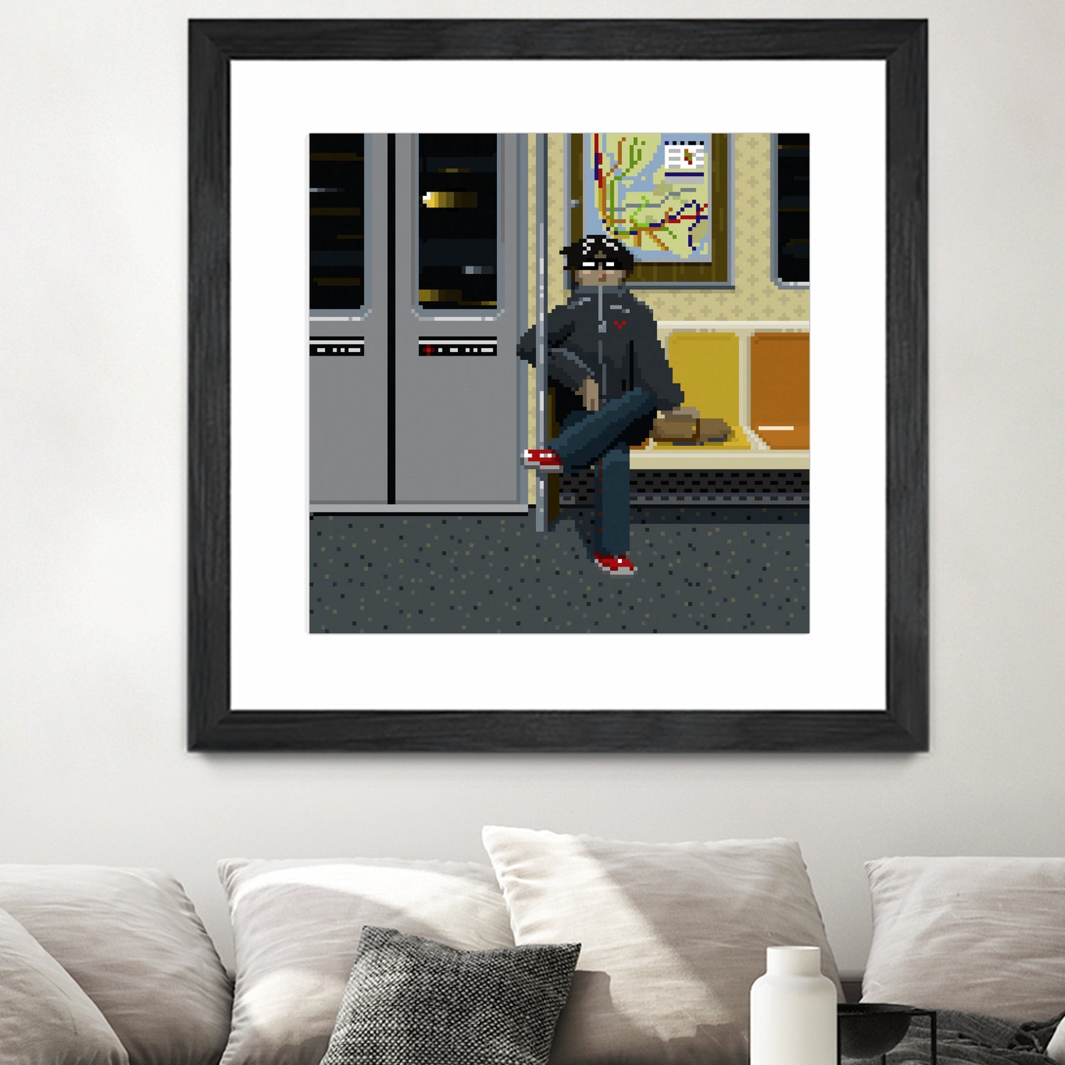 NYC Subway Portrait 001 by Christopher Pace on GIANT ART - fuchsia digital drawing