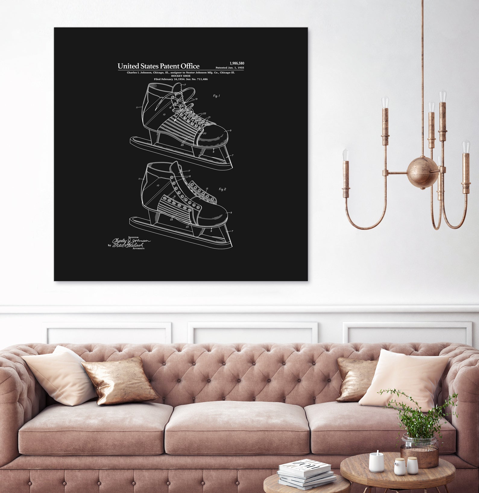 Hockey Skate Patent - Black by Finlay McNevin on GIANT ART - black typography