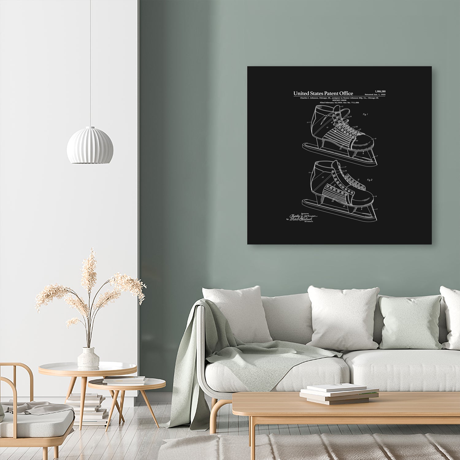 Hockey Skate Patent - Black by Finlay McNevin on GIANT ART - black typography