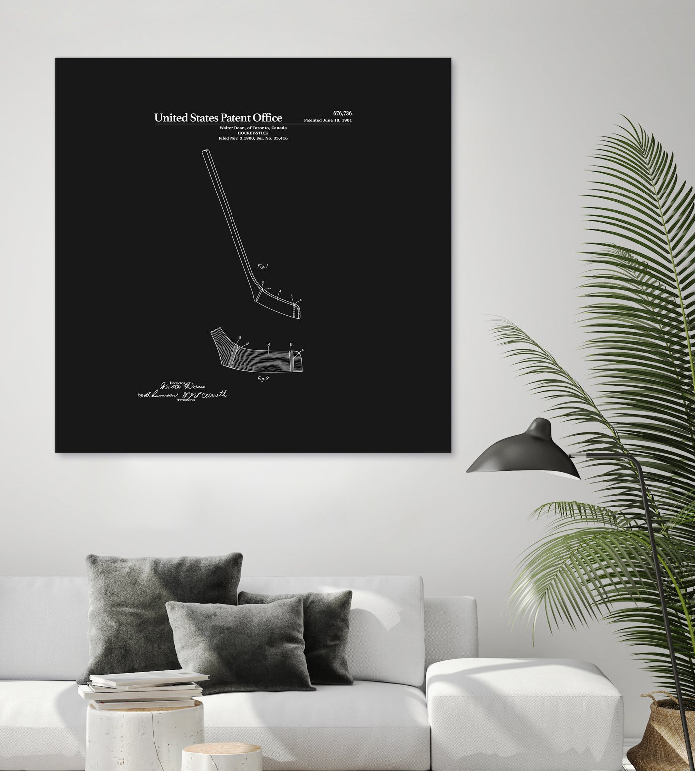 Hockey Stick Patent - Black by Finlay McNevin on GIANT ART - black typography