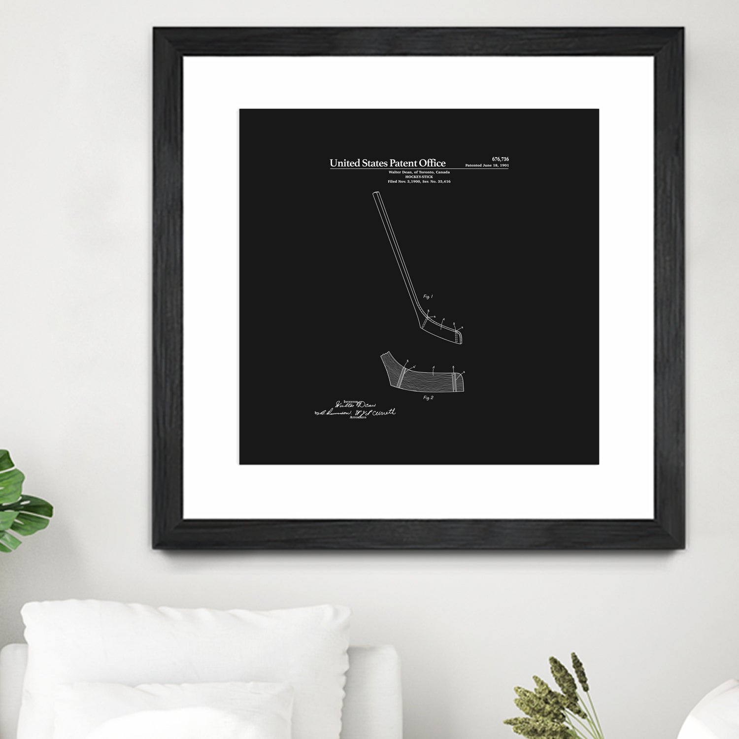 Hockey Stick Patent - Black by Finlay McNevin on GIANT ART - black typography