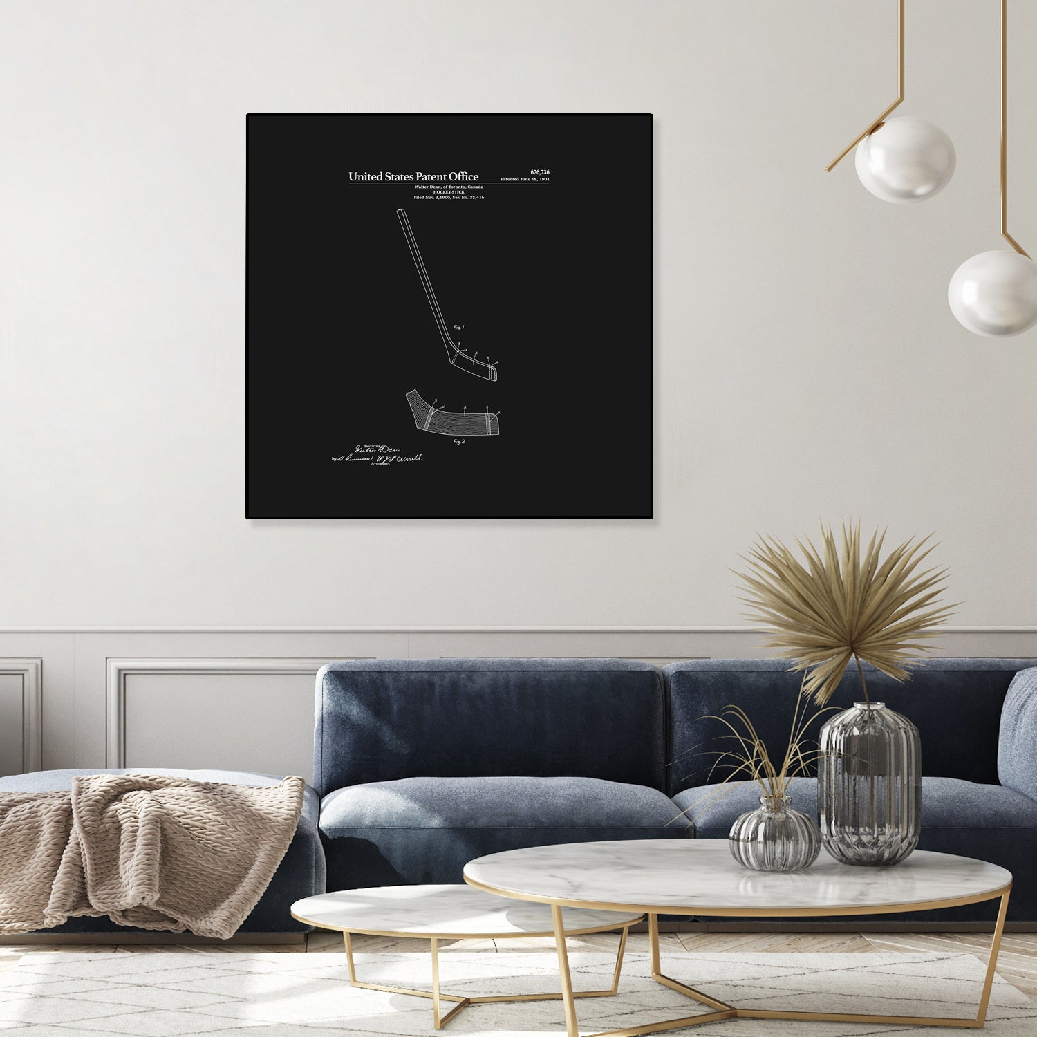 Hockey Stick Patent - Black by Finlay McNevin on GIANT ART - black typography