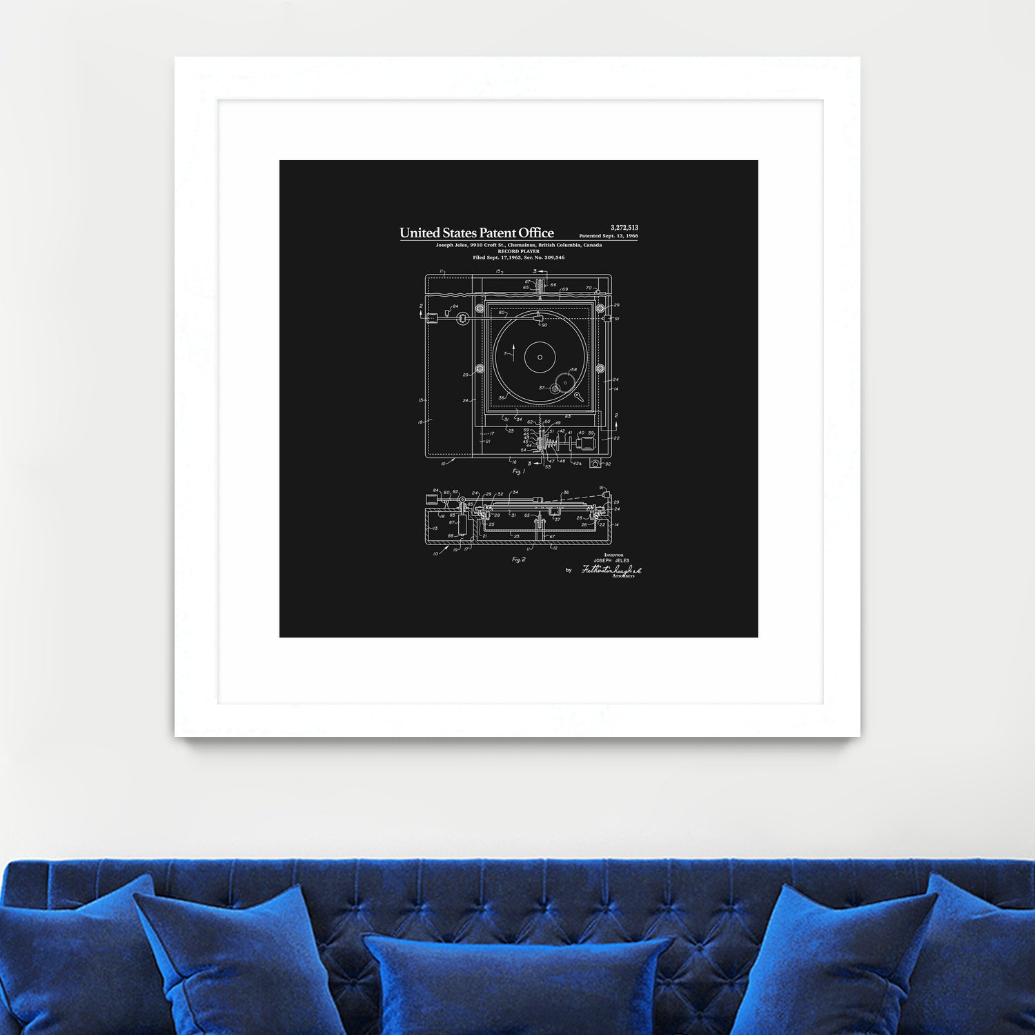 Record Player Patent - Black by Finlay McNevin on GIANT ART - black typography