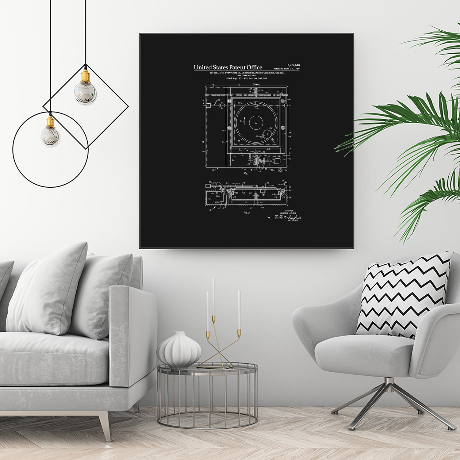 Record Player Patent - Black by Finlay McNevin on GIANT ART - black typography