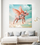 Little pig Can Fly by Vin Zzep on GIANT ART - white photo illustration