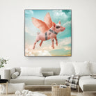 Little pig Can Fly by Vin Zzep on GIANT ART - white photo illustration