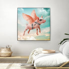 Little pig Can Fly by Vin Zzep on GIANT ART - white photo illustration