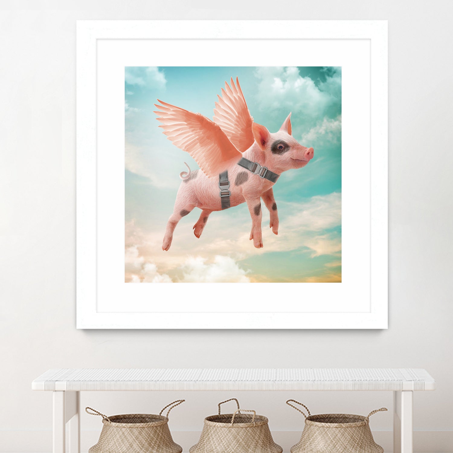 Little pig Can Fly by Vin Zzep on GIANT ART - white photo illustration