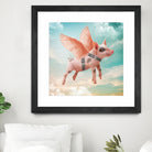 Little pig Can Fly by Vin Zzep on GIANT ART - white photo illustration