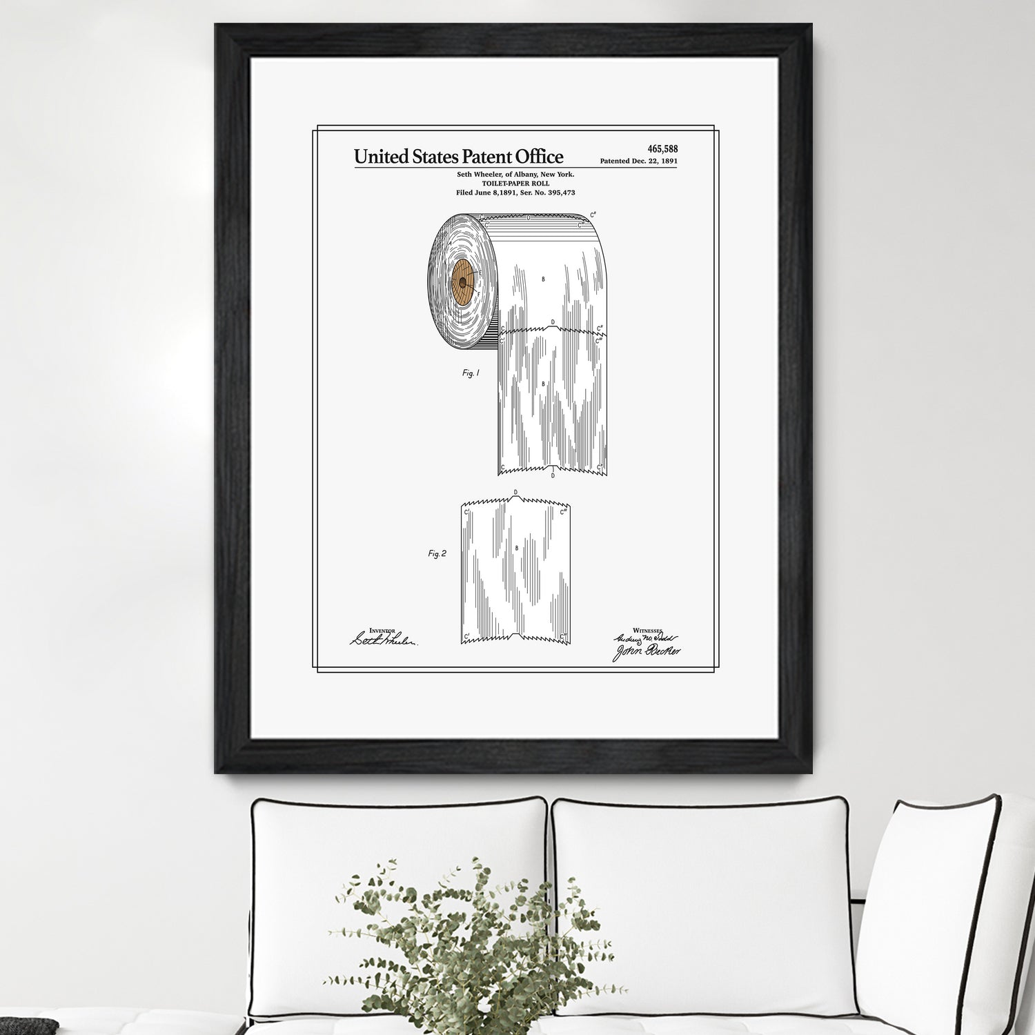 Toilet Paper Roll Patent by Finlay McNevin on GIANT ART - white typography